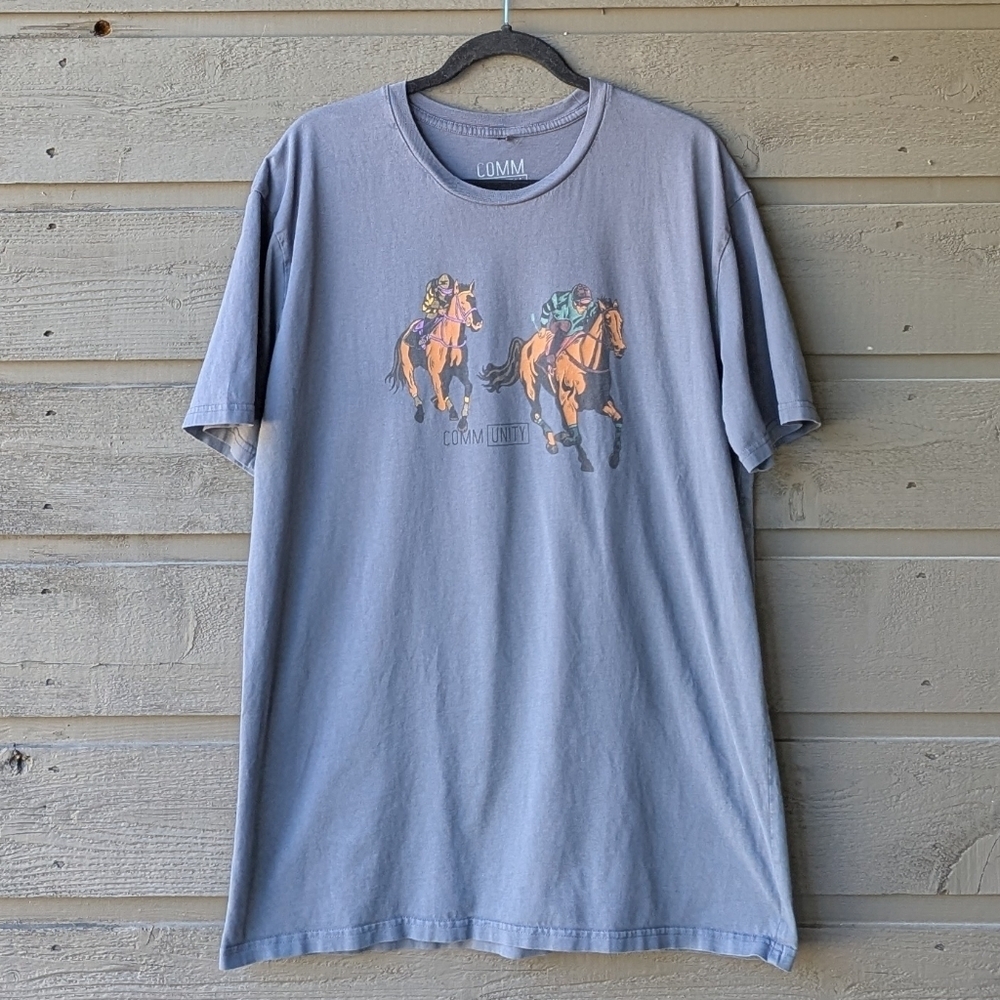 Community Brand Equestrian Horse Riders Short Sleeve T-Shirt XL 100% Cotton